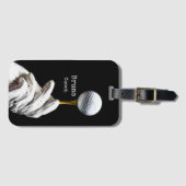 Golfball auf Button neben dem schwarzen Hintergrun Gepäckanhänger (Vorderseite (Horizontal))