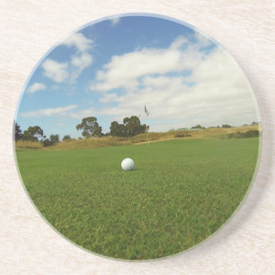 Golfball auf dem Grün, Sandstein Untersetzer