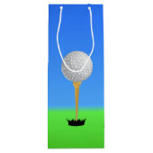 Golfball auf einem T-Shirt Geschenktüte Für Weinflaschen (Rückseite)