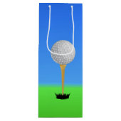 Golfball auf einem T-Shirt Geschenktüte Für Weinflaschen (Vorderseite)