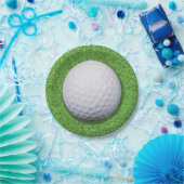 Golfball auf Gras Pappteller (Party)