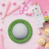 Golfball auf Gras Pappteller (Party)