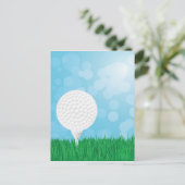 Golfball auf Gras Postkarte (Stehend Vorderseite)