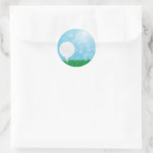 Golfball auf Gras Runder Aufkleber (Tasche)