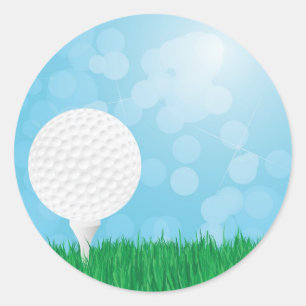 Golfball auf Gras Runder Aufkleber