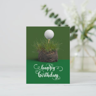 Golfball auf Grün Alles Gute zum Geburtstag dem Go Postkarte