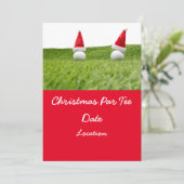Golfball auf Grün für Weihnachten Party Einladung (Stehend Vorderseite)