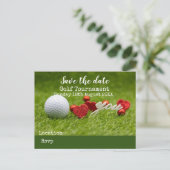Golfball auf Grün Save the Date für Golfer-Ansage Ankündigungspostkarte (Stehend Vorderseite)