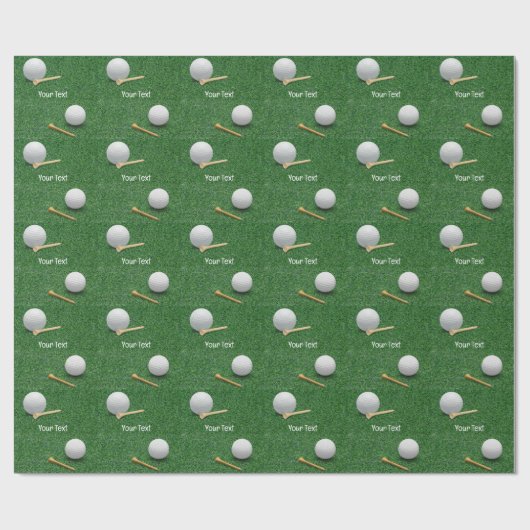 Golfball auf grünem Gras für Golfer Geschenkpapier (Flach)
