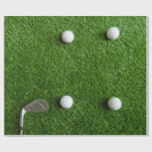 Golfball auf grünem Gras Geschenkpapier (Flach)