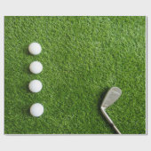 Golfball auf grünem Gras Geschenkpapier (Flach)