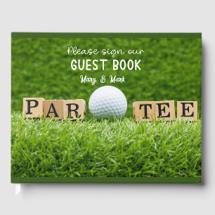Golfball auf grünem Gras Golfer Gästebuch