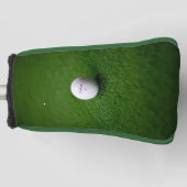 Golfball auf grüner Oberfläche Putter Golf Head Co Headcover (Vorderseite)