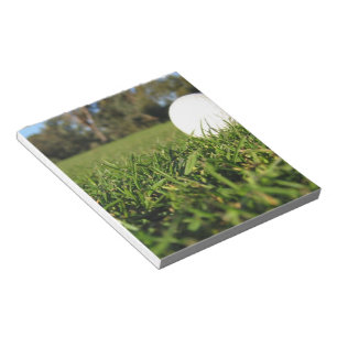 Golfball auf Kurs Notepad Notizblock