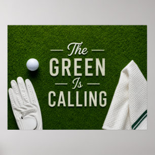 Golfball auf Putting Green für Golfer  Poster