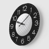 Golfball auf schwarz große wanduhr (Winkel)