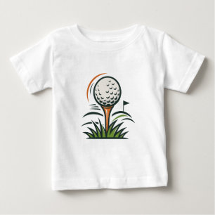 Golfball auf Tee Gras Flagge Sport Logodesign
