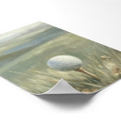 Golfball auf Tee Landschaftswandkunst Poster (Ecke)