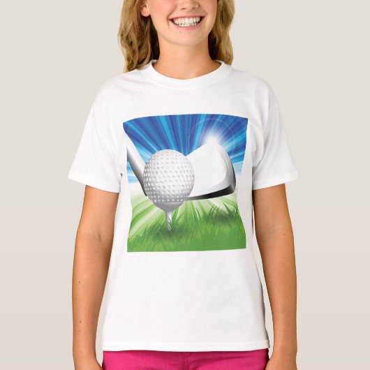 Golfball auf Tee mit Driver-Schläger (Vorderseite)