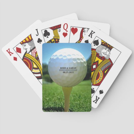 Golfball auf Tee Spielkarten (Rückseite)