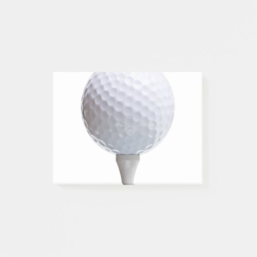 Golfball auf weißer post-it klebezettel (Vorderseite)