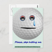 Golfball - Bitte hör auf, mich zu treffen. Postkarte (Vorne/Hinten)