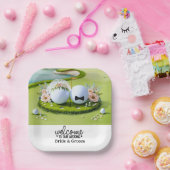 Golfball Bride & Groom Willkommen bei unserer Hoch Pappteller (Party)