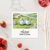 Golfball Bride & Groom Willkommen bei unserer Hoch Serviette (Beispiel)