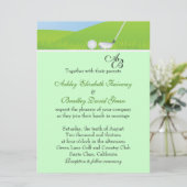 Golfball, der grüne Monogramm-Hochzeit Golf spielt Einladung (Stehend Vorderseite)