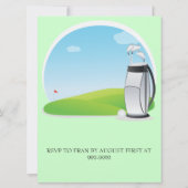 Golfball, der grüne Monogramm-Hochzeit Golf spielt Einladung (Rückseite)