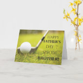 Golfball des Vaters am Bruder im Gras Karte (Gelbe Blume)