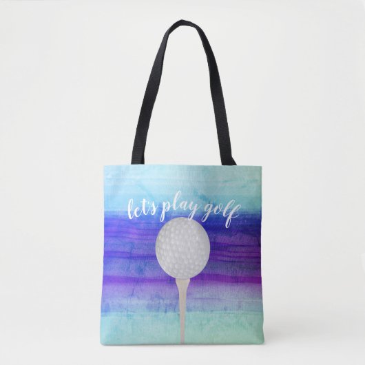Golfball-Design für Golfer lila und blau Tasche (Vorderseite)
