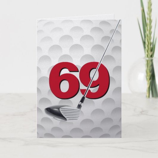 Golfball-Design zum 69. Geburtstag Karte (Vorderseite)