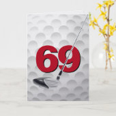 Golfball-Design zum 69. Geburtstag Karte (Gelbe Blume)