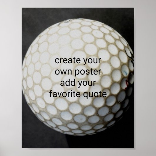 Golfball fügt Ihre eigene, maßgeschneiderte Wandku Poster (Vorne)