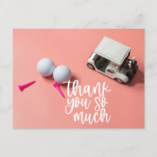 Golfball für Baby Mädchen Golfer Danke Postkarte