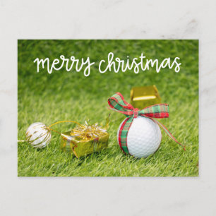 Golfball für frohe Weihnachten bis Golfer Postkart Postkarte