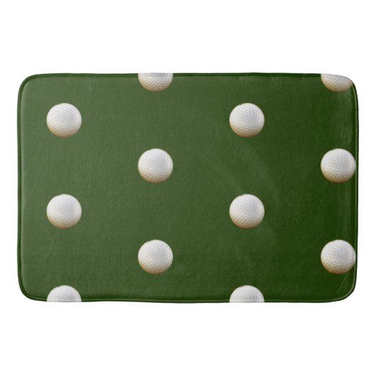 Golfball für Golfer überall auf Grün Badematte (Vorderseite)