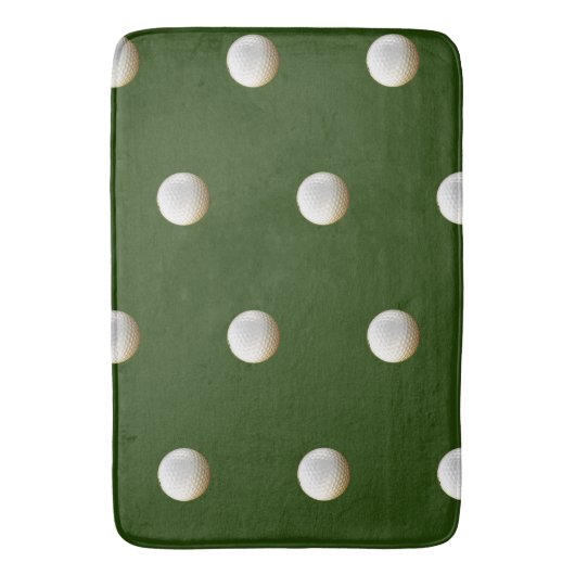 Golfball für Golfer überall auf Grün Badematte (Vorderseite Vertikal)