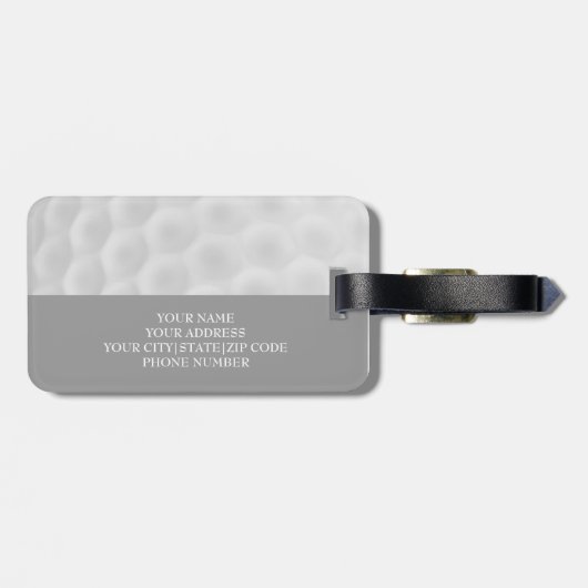 Golfball-Gepäckanhänger des Monogramm-R Gepäckanhänger (Rückseite horizontal)