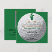 Golfball Green Golf Rentirement Party Einladung (Vorne/Hinten)