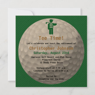 Golfball Green Golf Rentirement Party Einladung