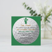 Golfball Green Golf Retirement Party Einladung (Stehend Vorderseite)