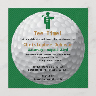 Golfball Green Golf Retirement Party Einladung