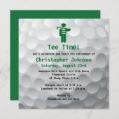 Golfball Green Golf Retirement Party Einladung (Vorne/Hinten)
