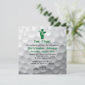 Golfball Green Golf Retirement Party Einladung (Stehend Vorderseite)
