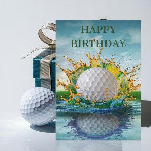 Golfball Hitchwasser-Golfspieler Geburtstag Karte