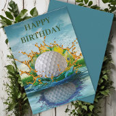 Golfball Hitchwasser-Golfspieler Geburtstag Karte