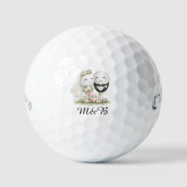 Golfball-Hochzeit Braut und Bräutigam Design Golfball