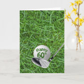 Golfball im Gras 60. Geburtstagskarte Karte (Gelbe Blume)